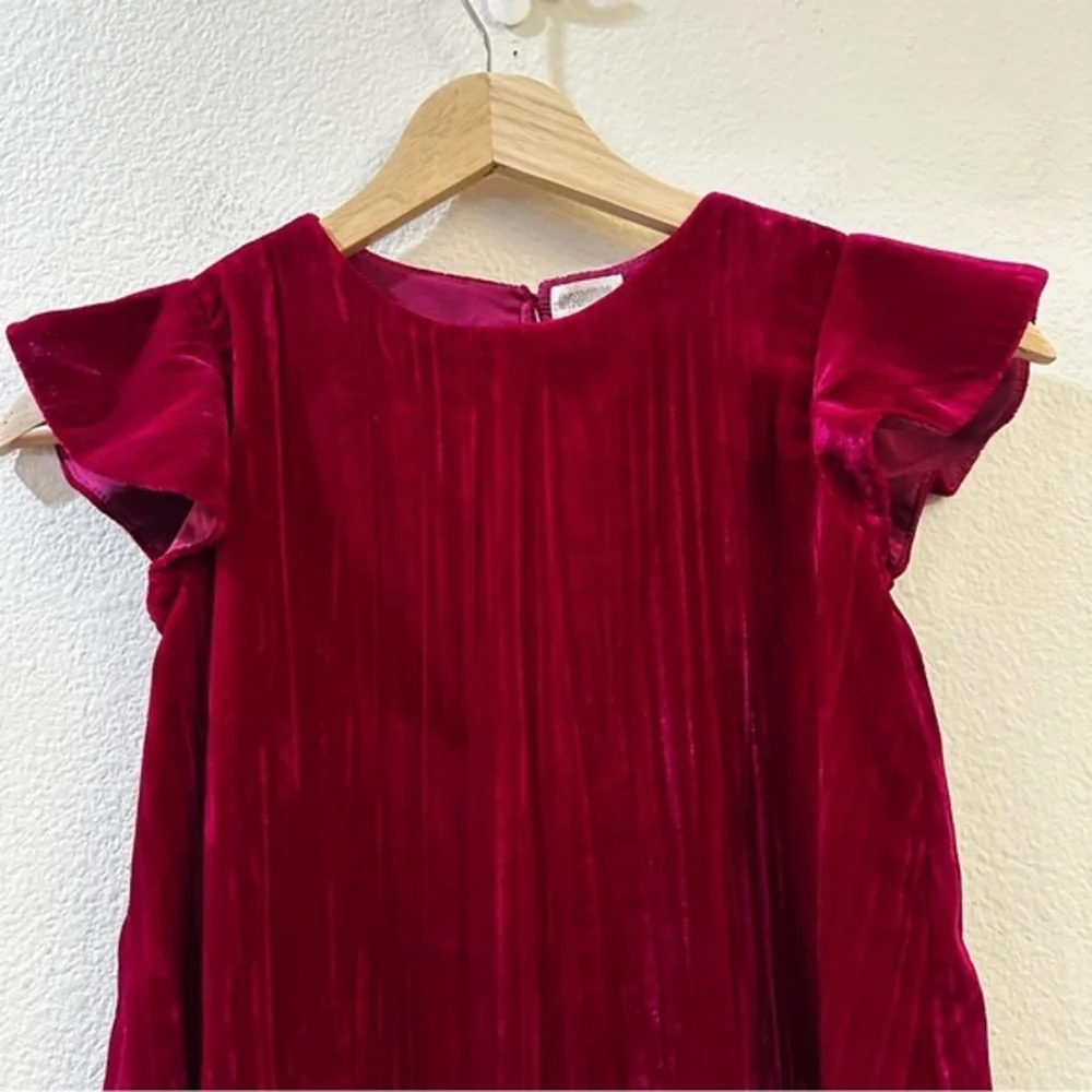 Gymboree Girls Velvet Magenta Flutter Sleeve Holiday Dress Size‎ 6Y